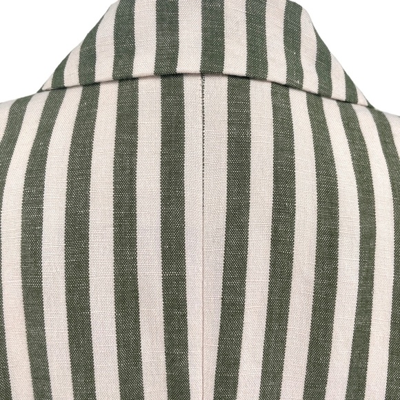 L'AGENCE Scout Striped Blazer, Olive/Cream, Size 8 - Picture 7 of 13